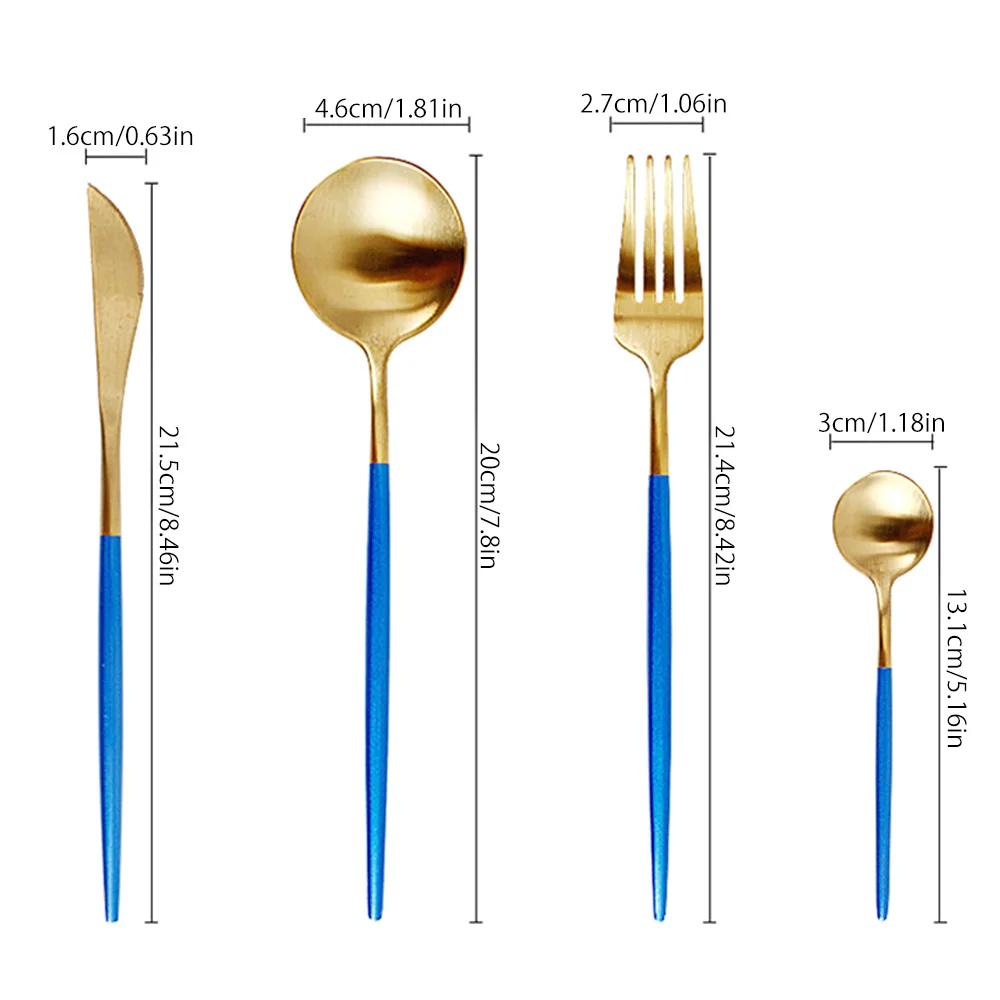 

4pcs Set Gold Cutlery Set Forks Knives Spoons Stainless Steel Dinner Dinnerware Set Fork Spoon Knife Chopsticks Set Drop