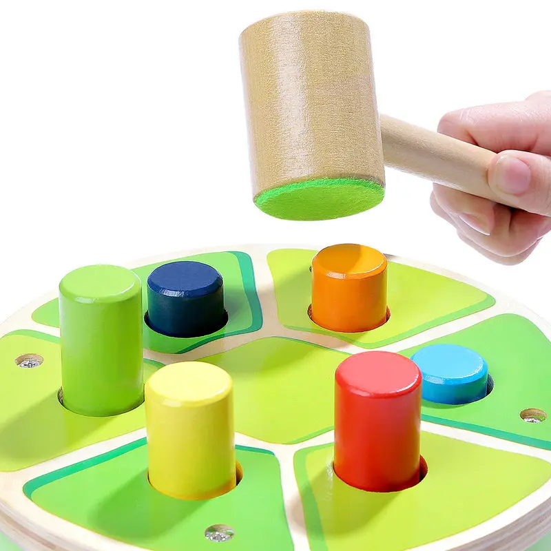 

TOPBRIGHT Children's Beating Toy Small Hammer Wooden Turtle Pile Table Men and Women Baby Puzzle Kai Meng 1-3 Years Old