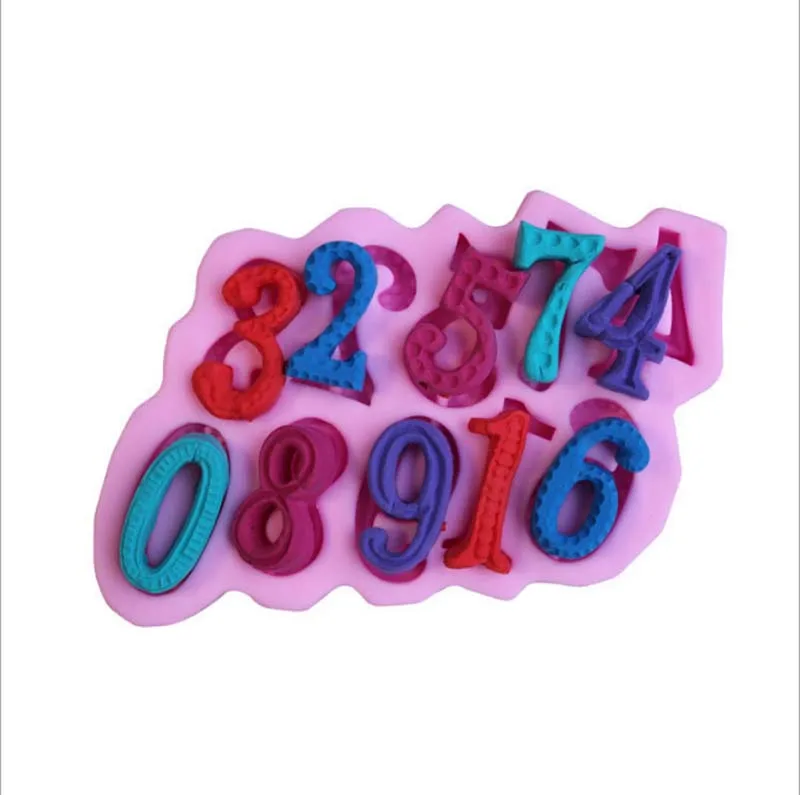 

Number shape silicone mold fondant cake decoration baking mold