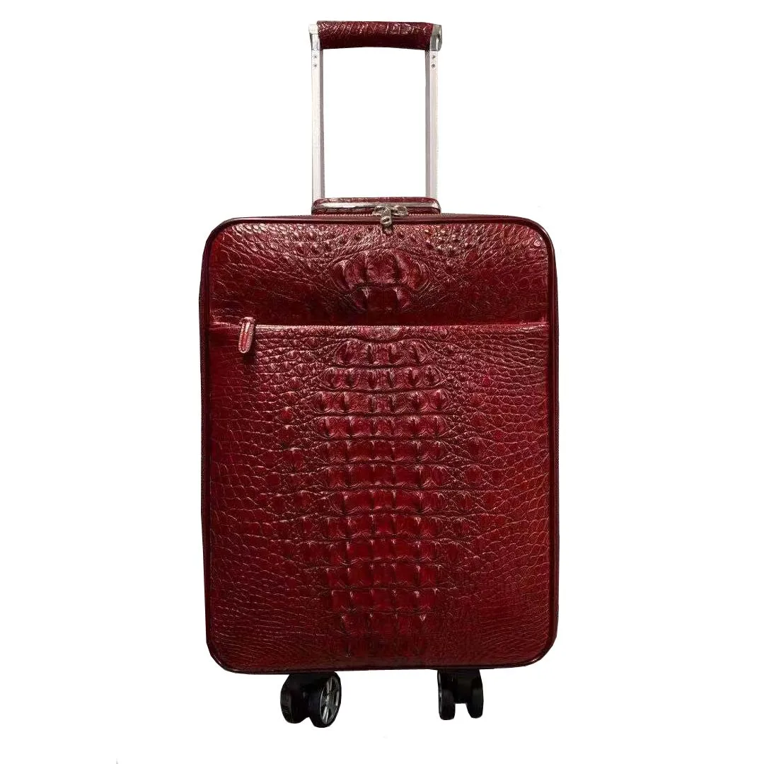 fanzunxing new arrival  crocodile leather men box Pull rod box  Universal wheel  Genuine crocodile leather men luggage