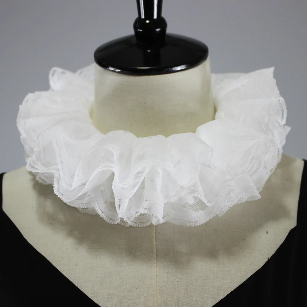 Women's Sweater Decoration with Fake Collar Bow Lace Decorative Collar Court Ruff  Formal Dress Clown Collar