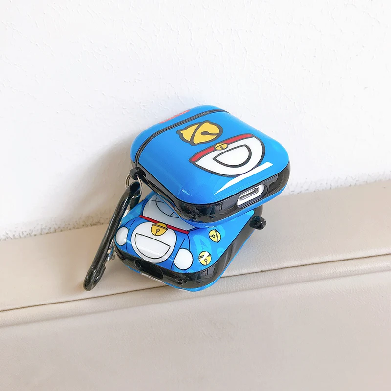Чехол для наушников Аниме Doraemon machine чехол AirPods 1 2 мягкий силиконовый беспроводных