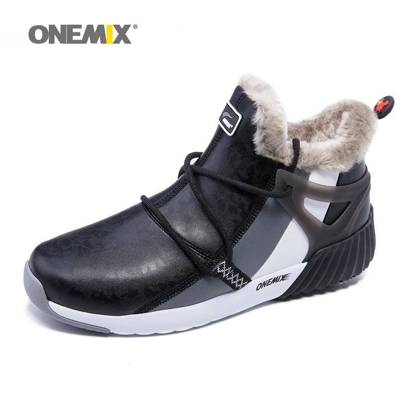 ONEMIX Men Warm Winter waterproof Boots for Women High Long Sneakers Outdoor Sport shoes Athletic Trainer Walking Sneakers