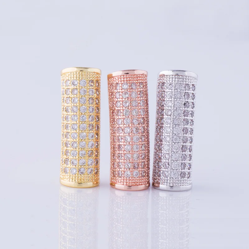 Труба с микроинкрустацией из циркона Женская свободная труба отверстием 6*20 мм