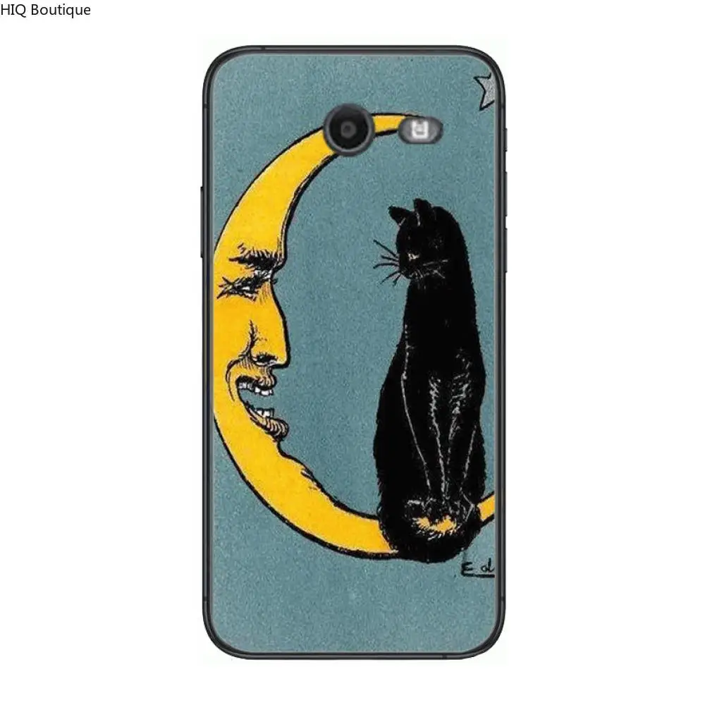 

Popular Sun Moon Phone Case Hull For Samsung Galaxy J 4 3 5 6 7 8 EU 2018 Plus 2017 Black Shell Art Cell Cover TPU