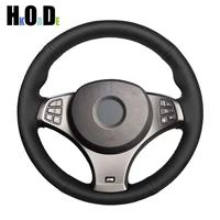 diy hand stitched steering wheel cover black artificial leather car steering wheel cover for bmw e83 x3 2009 2010
