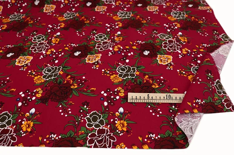 fuchsia peony Хлопок, 21 Вт, тонкий вельвет, мягкий, черный, красный, коричневый, розовый, маленький белый цветок, цветочные ткани для DIY, платье, рубашка, ремесло, домашний декор - Цвет: fuchsia peony