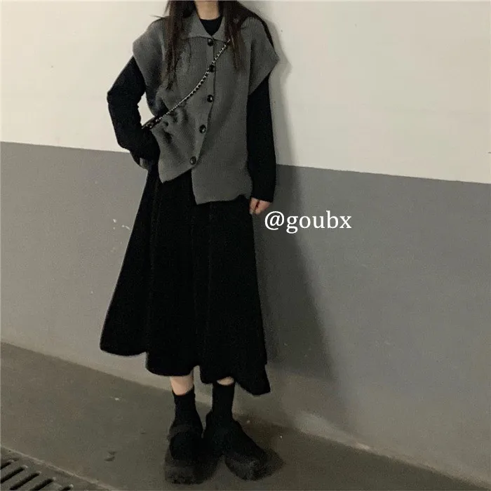 Новинка 2020 Осенний вязаный жилет без рукавов женская Свободная верхняя одежда в