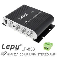 lp 838 car amplifier 12v mini hi fi 2 1 amplifier booster radio cd mp3 mp4 stereo amp bass speaker player for car home audio