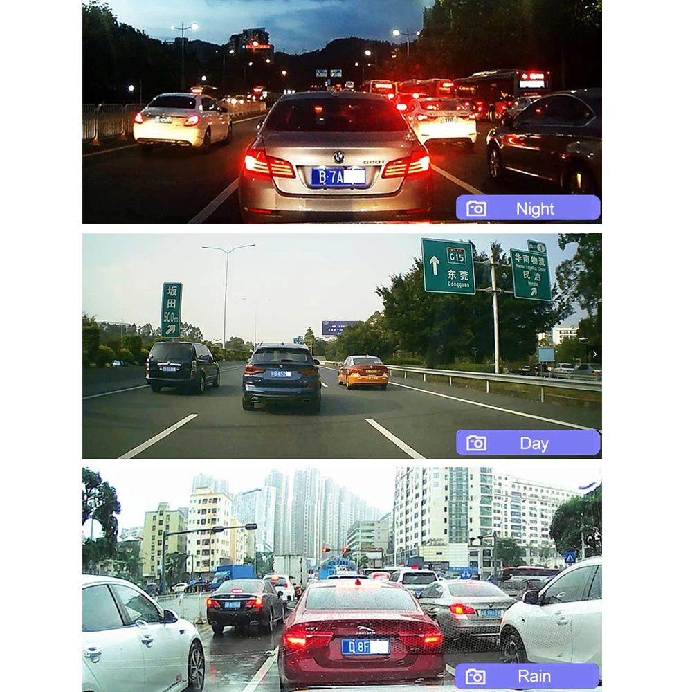 Car Family 2019 New DVR Dash Cam 4 inch Full HD 1080P Camera Dual Lens Night Vision 24H Parking Monitor Dashcam G-sensor | Автомобили и