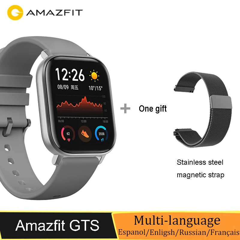 Global version New Amazfit GTS Smart Watch 5ATM Waterproof Swimming watch 14Days Battery Music Control Электроника