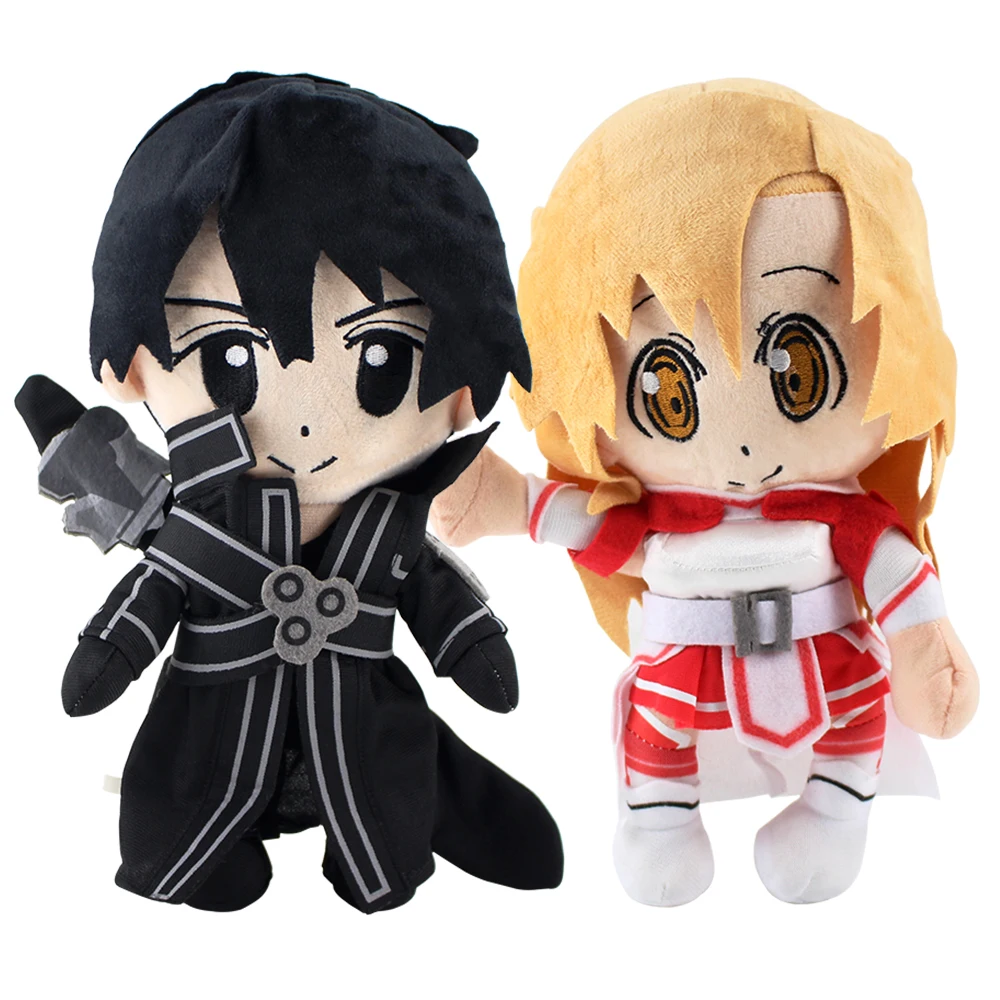 25 см меч искусство онлайн плюшевая игрушка Kirito Kirigaya Kazuto Yuuki Asuna аниме SAO мягкие