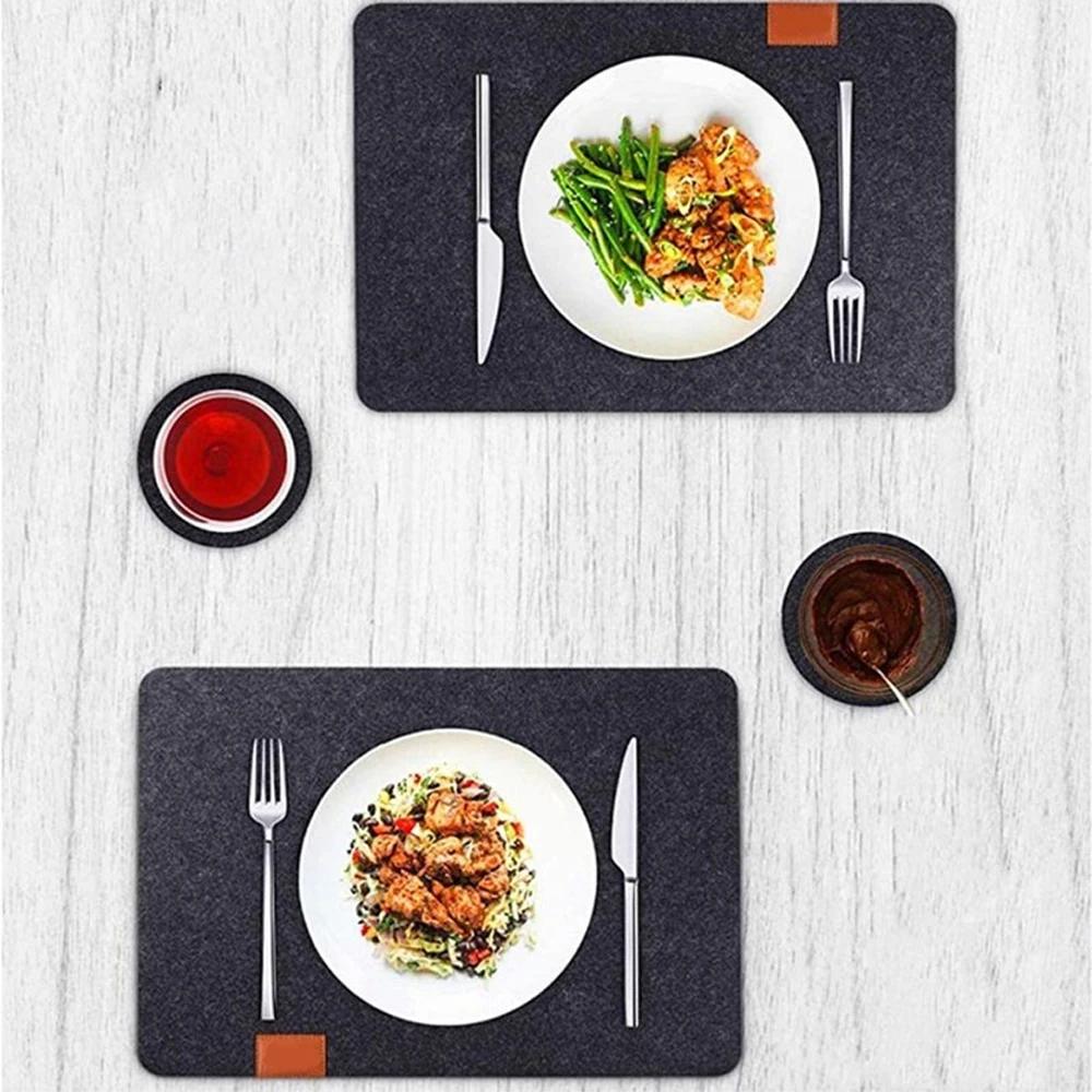 

Новый анти-скольжения натуральный фетровые подстилки-салфетки для обеденный стол с теплоизоляцией моющиеся каботажное судно Кухня столов...