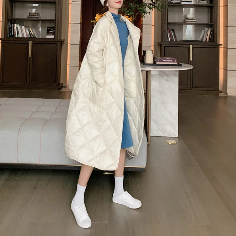 Стеганое пальто-пуховик C0248 для женщин черный бежевый холодный длинный воротник