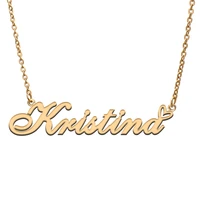 love heart kristina name necklace for women stainless steel gold silver nameplate pendant femme mother child girls gift