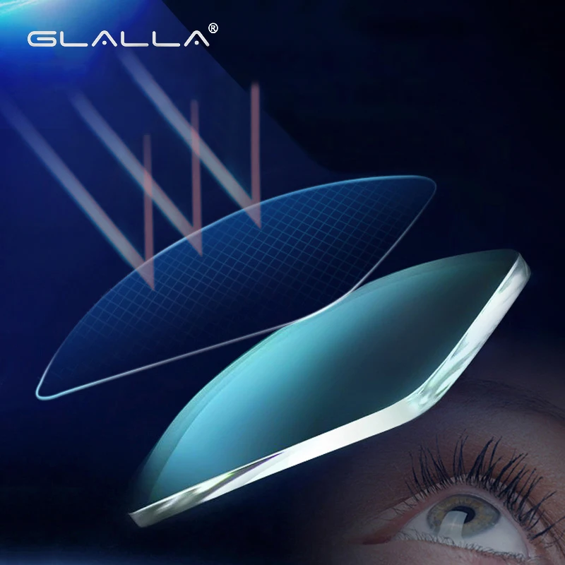 GLALLA Single Vision Optical Glasses Blue Light Filtering Lenses Myopia Vision Correction Spectacle Frame Lens Eyewear Optical