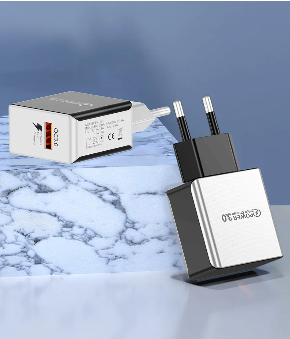 USLION mi ni USB настенное зарядное устройство QC 3,0 USB быстрое зарядное устройство для мобильного телефона для путешествий для iphone 7X8 6 6S samsung Xiaomi mi 8 huawei