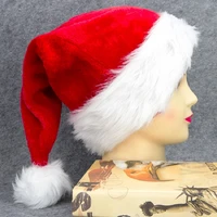 plush santa hat big ball santa cap plush christmas hat christmas present hanging decoration ornament kid adult xmas hat new year