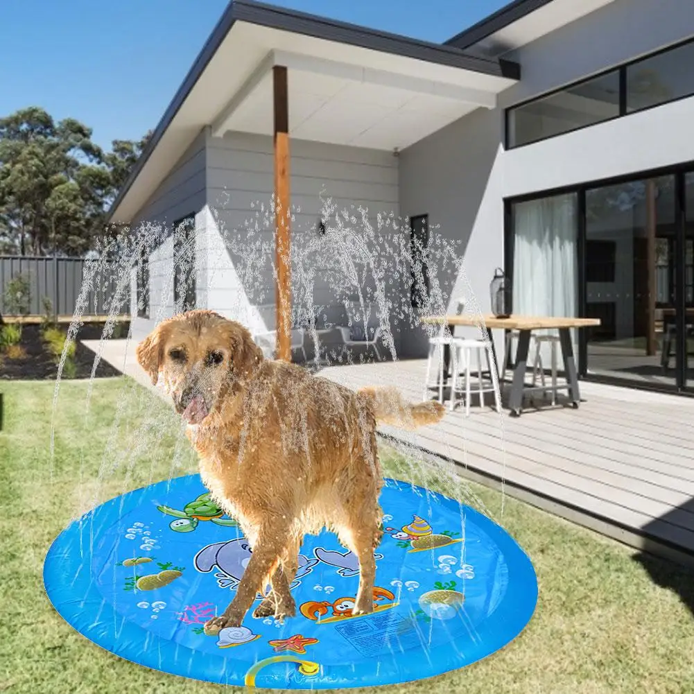 

Splash Sprinkler Pad Children Water Sprinkler Pad Thickened Wading Pool Splash Play Mat For Dogs Kids Summer Outdoor Water Toy