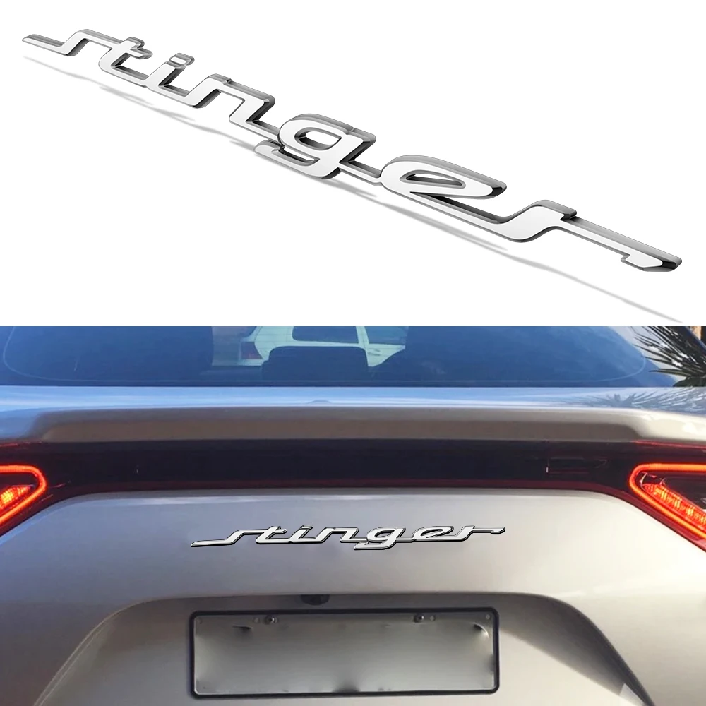 

Серебристый Хром, 3d-наклейка с надписью на багажник для KIA Stinger, значок на переднюю крышку капота, наклейки для автомобиля, аксессуар для тюни...