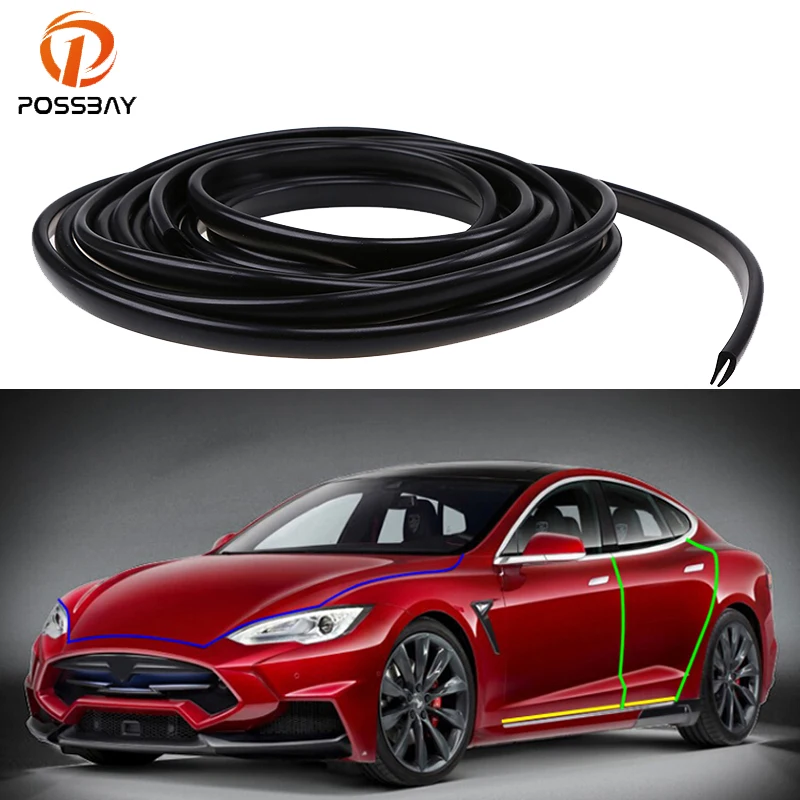 Posbay 3m/5m автомобильные защитные полосы для края двери Резиновые Нескользящие