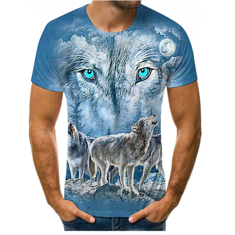 

Summer fashion new style wolf king pattern men's/women's T-shirt 3D printing O-neck shirt short-sleeved loose casual top t-shirt
