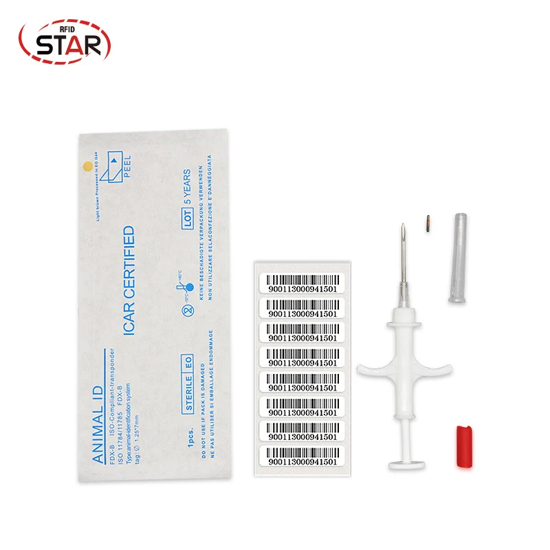 10pcs Mini injectable Rfid Animal Pet Dog Microchip EM4305 ISO FDX-B 134.2KHz Cat Horses Tag With Syringe | Безопасность и защита