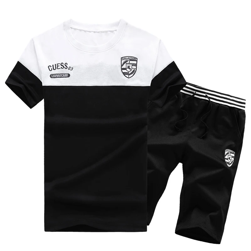 2 шт. новые комплекты футболок Мужская модная толстовка мужские футболки + шорты