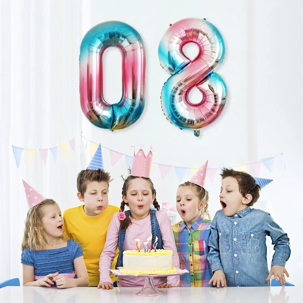 40 дюймов Большой фольги номер дня рождения шары изменение цвета 0 1 2 3 4 5 6 7 8 9