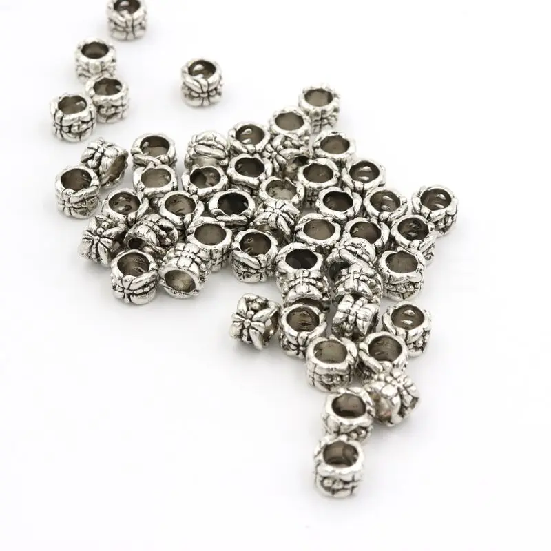 50 шт. антикварные цветные металлические бусины с большим отверстием для