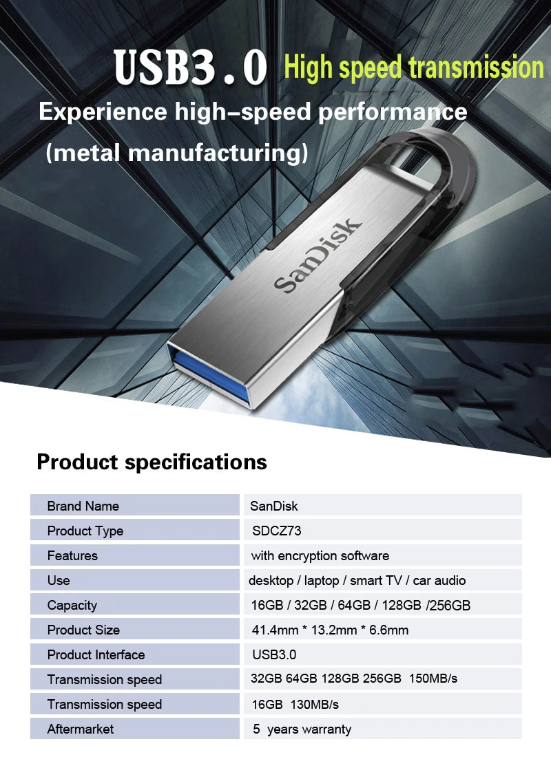 Двойной Флеш-накопитель SanDisk CZ73 USB флэш-накопитель 256 ГБ 128 Гб 64 Гб оперативной памяти, 32 Гб встроенной памяти, usb-накопитель, карта памяти, USB3.0 в коробке sub Флеш накопитель 16GB U диск читать 130 м-150 м/с Водонепроницаемый Pendrive