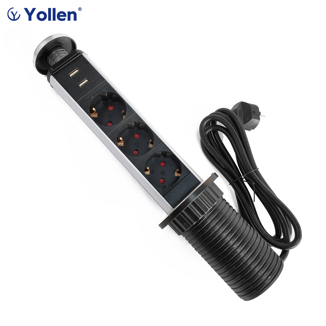 Выдвижная розетка европейского стандарта настольная 16 А 3/4 розетки 2USB-порта для