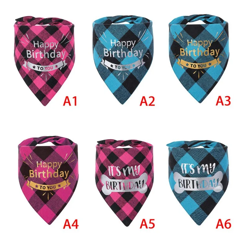 

Adjustable Pet Triangular Scarf Bandanas Classic Lattice Bib Fashionable Neckerchief For Puppy Dog Cat Decoration #Y