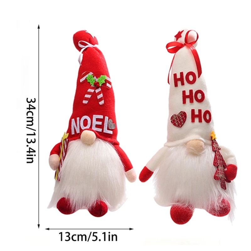

13" Lighted Christmas Gnome Handmade Scandinavian Swedish Tomte Gnomes Santa Light Up Elf Toy Winter Home Table Decor K0AA