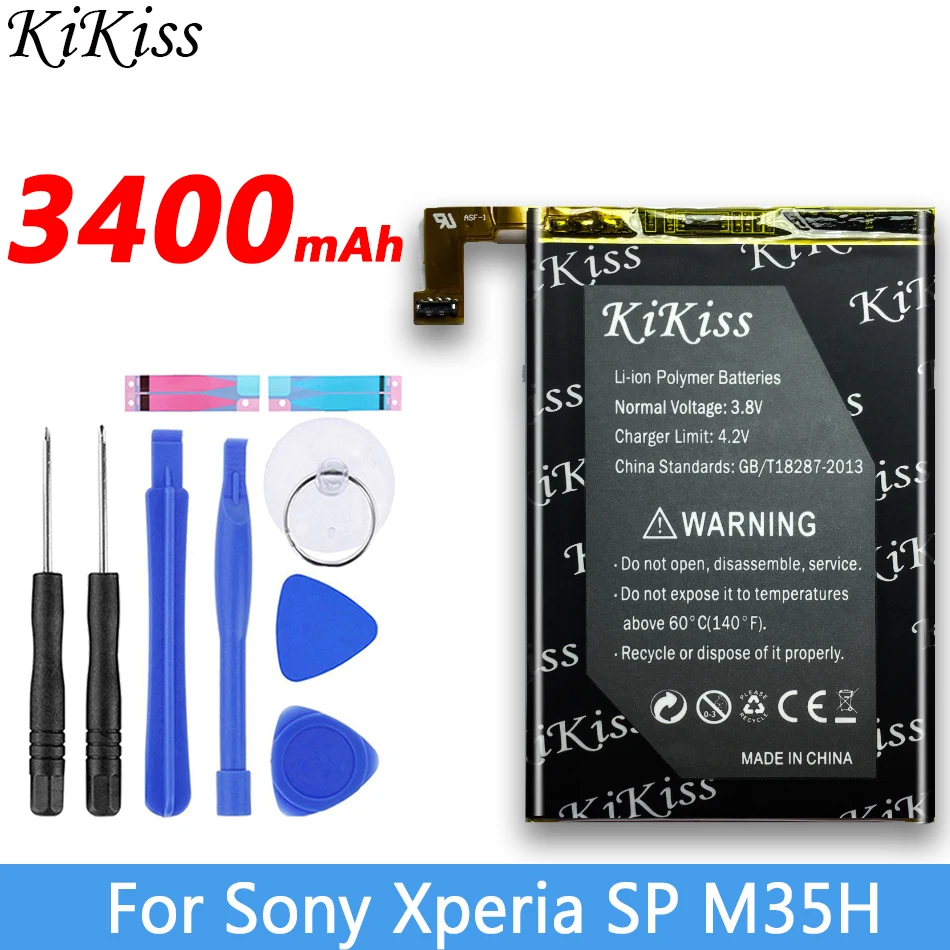 Литий ионный полимерный аккумулятор KiKiss 3400 мАч для телефона Sony Xperia SP M35H M35C M35T C5302