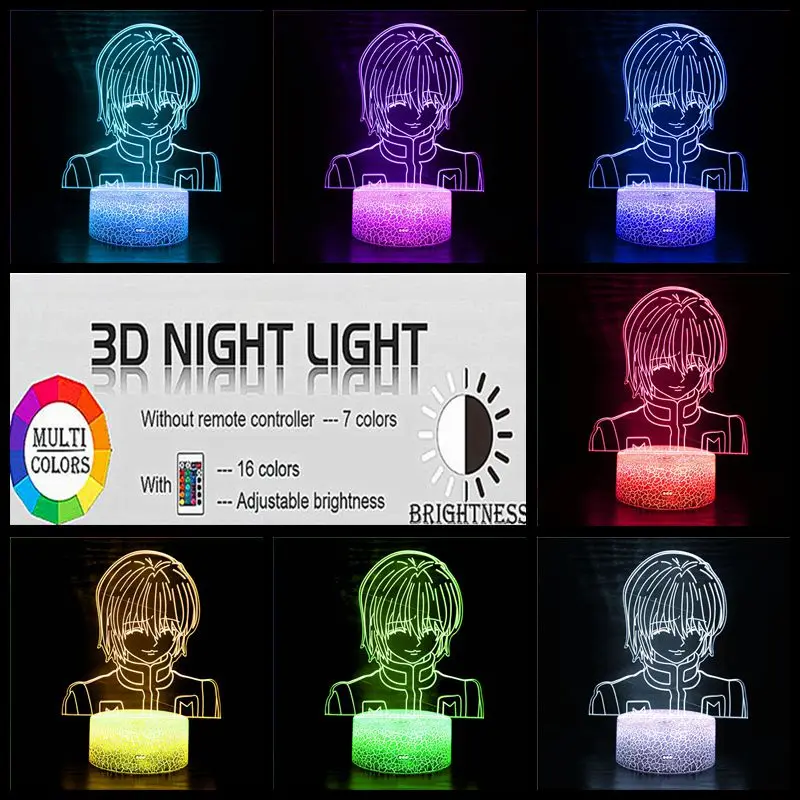 Акриловый ночник с персонажами Kurapika 3D Аниме подарок Hunter X лампа