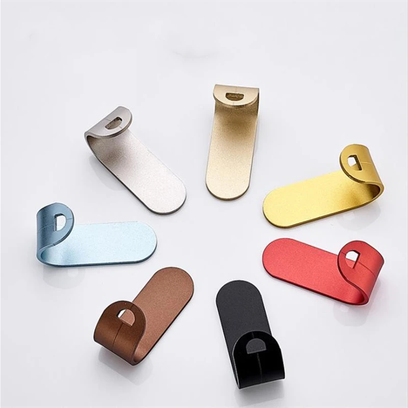 

1PC Space Aluminum Robe Hook Bathroom Accessories Multiple Colors Wall Clothes Rack Coat Hanger Rustproof Towel Hook