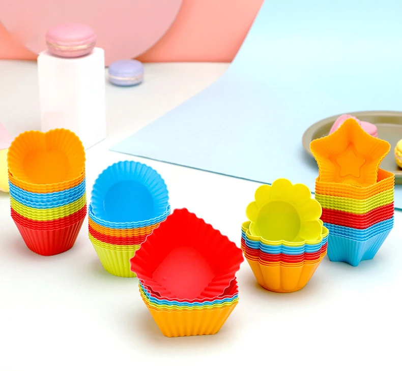 

New Silicone Cupcake Mold Heart Cupcake 6pcs /set Cake Mold Muffin Baking Non-stick and Silicone Cake Molds Muffin candy Kitchen