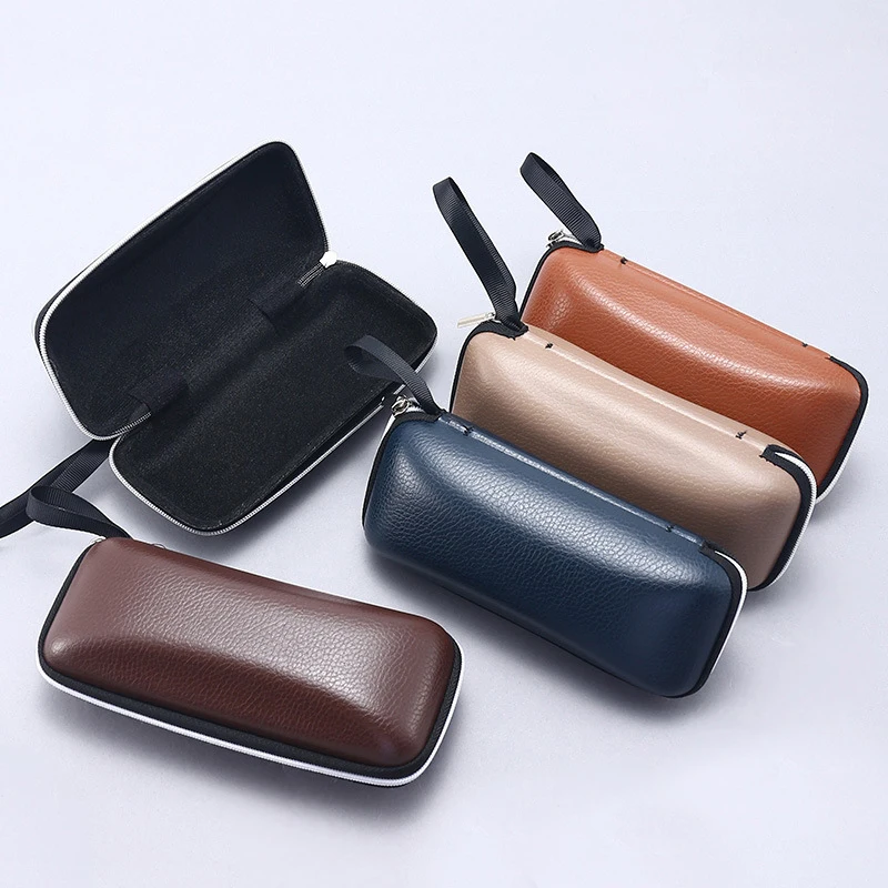 

Fashionable Men's And Women's Sunglasses Storage Box With Lanyard Zipper Glasses Case Hard Men's Glasses Cloth Bag