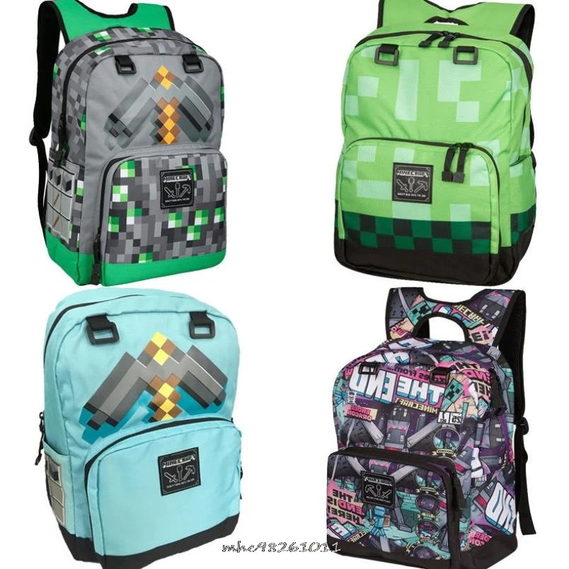 Рюкзак с тиле Minecraft для мужчин и женщин мужской рюкзак ноутбука школьные ранцы