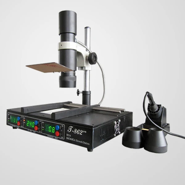 new puhui t 862 hot air smd soldering station digital 3 in 1 bga rework station with mobile phone soldering iron free global shipping