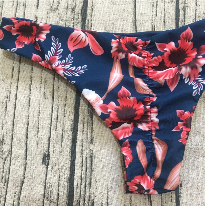 

Sexy Printed Bikini 2021 Women Low Waist Push Up Bikini Swimsuit Swimwear Female Bandeau Split Bikini Set Bathing Suit Bather