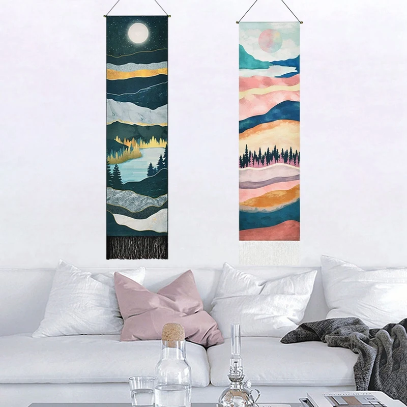 

Pattern Wall Hanging Tapestry Travel Camping Mat Sunrise Oil Painting Pattern Blanket