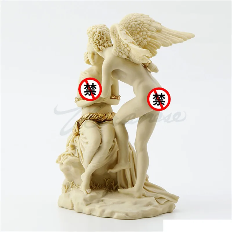 

WU CHEN LONG European Angel Art Sculpture Eros And Psyche Statue Figurine Resin Crafts Decorations For Home R3728