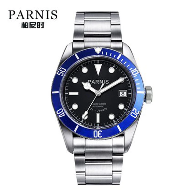 Часы наручные Parnis Мужские механические модные автоматические Брендовые с 21