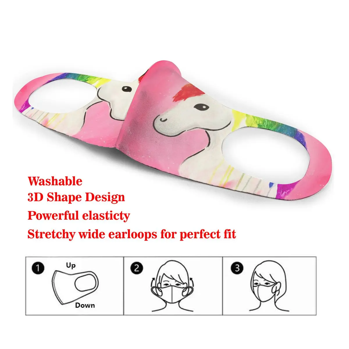 

Rainbow Unicorn Cotton Masks Festive Party Respirator Keep Warm Camouflage Anti Dust Mouth Muffle