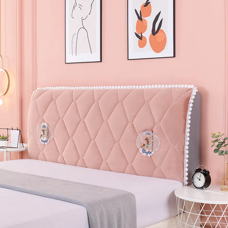 

Полноразмерный Мягкий Гладкий стеганый чехол на голову, утолщенный бархатный однотонный защитный чехол для задней панели кровати