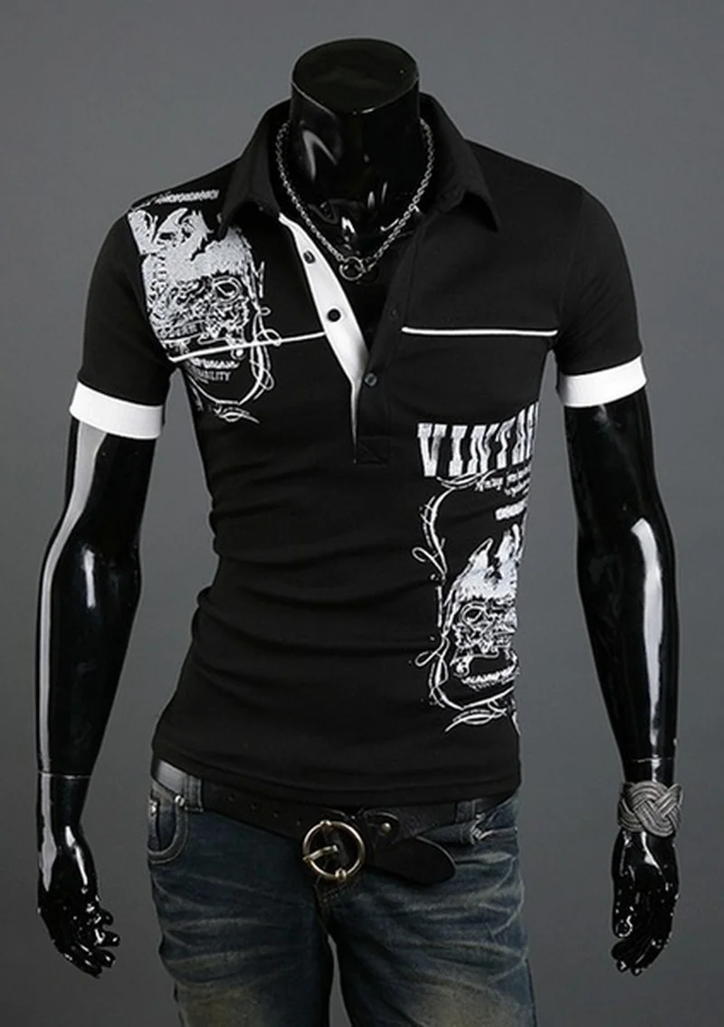 ZOGAA Летняя мужская рубашка поло с коротким рукавом хлопчатобумажные майки