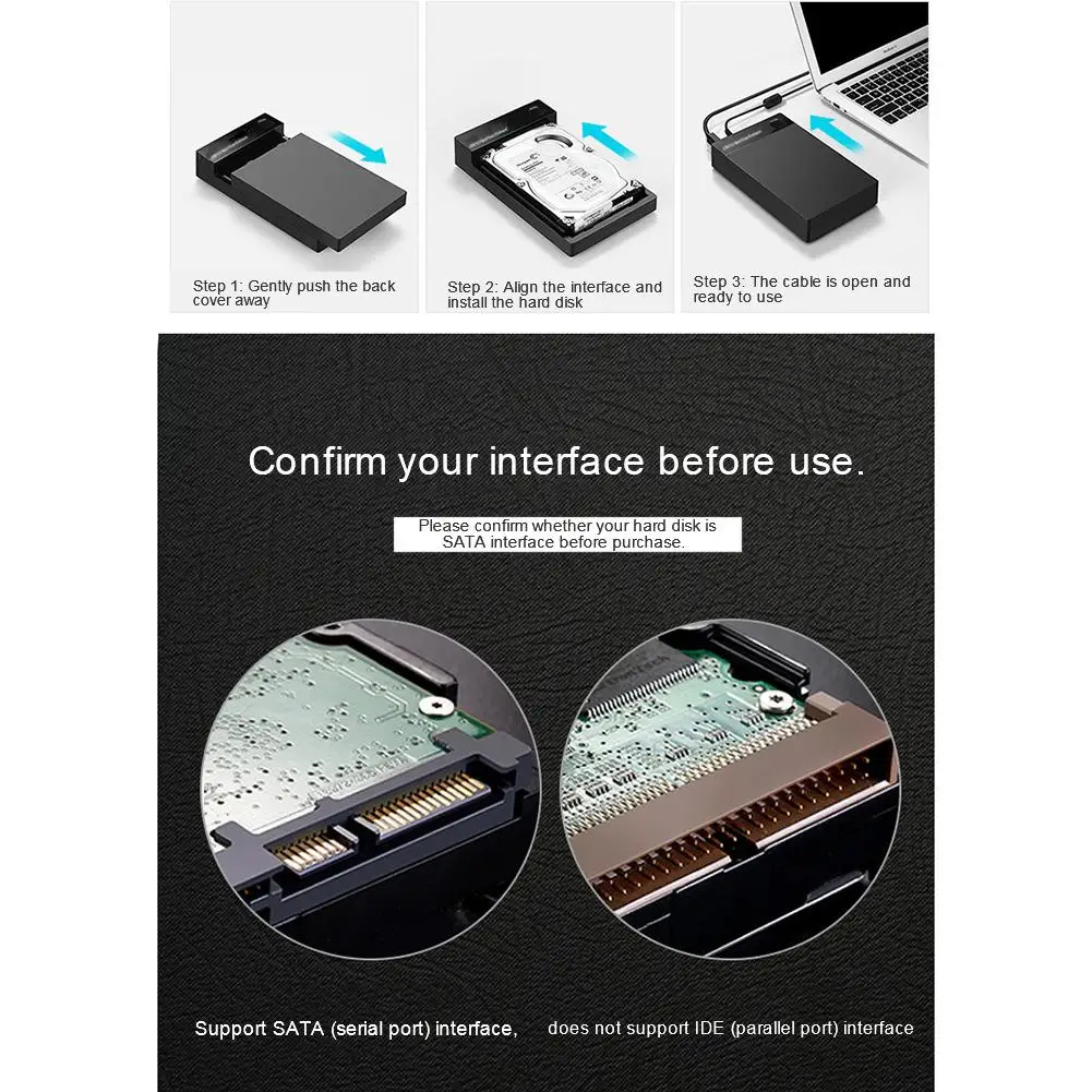 USB 3,0 2," 3,5" SATA жесткий диск Внешний корпус SSD HDD чехол для диска поддержка UASP 8 ТБ диски OTB One Touch Резервное копирование