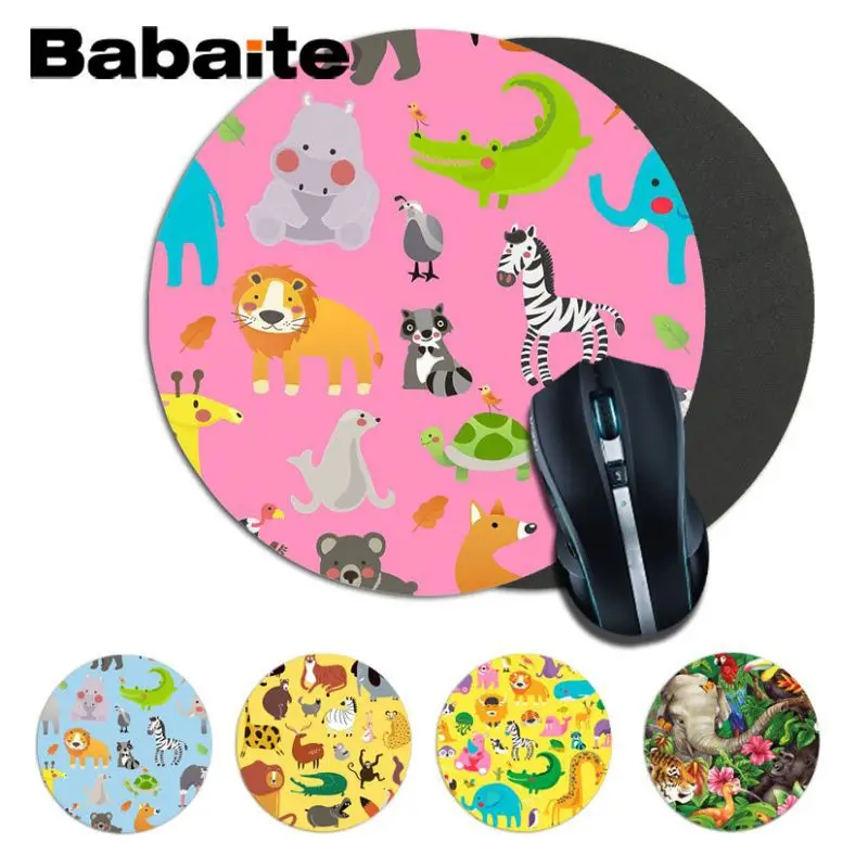 Babaite Высокое качество мультфильм животных Круглый прочный резиновый коврик для